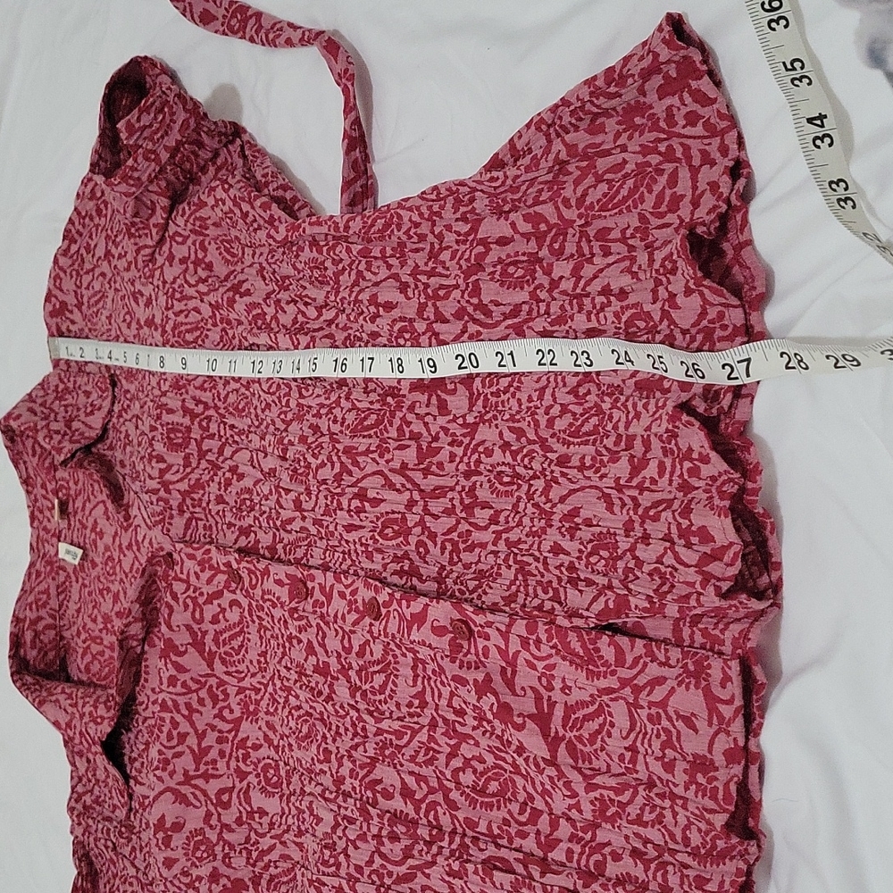 St. John's Bay Women's 1X Button up Top Blouse Shirt with Belt Red Light… - Picture 7 of 11